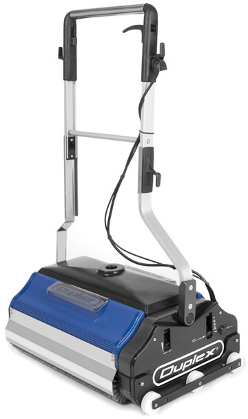 Duplex escalator cleaning machine in action.