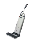 The Fast Vac commercial upright vacuum cleaner, designed for efficient cleaning of carpets and hard floors with a wide head and deep cleaning powerhead.