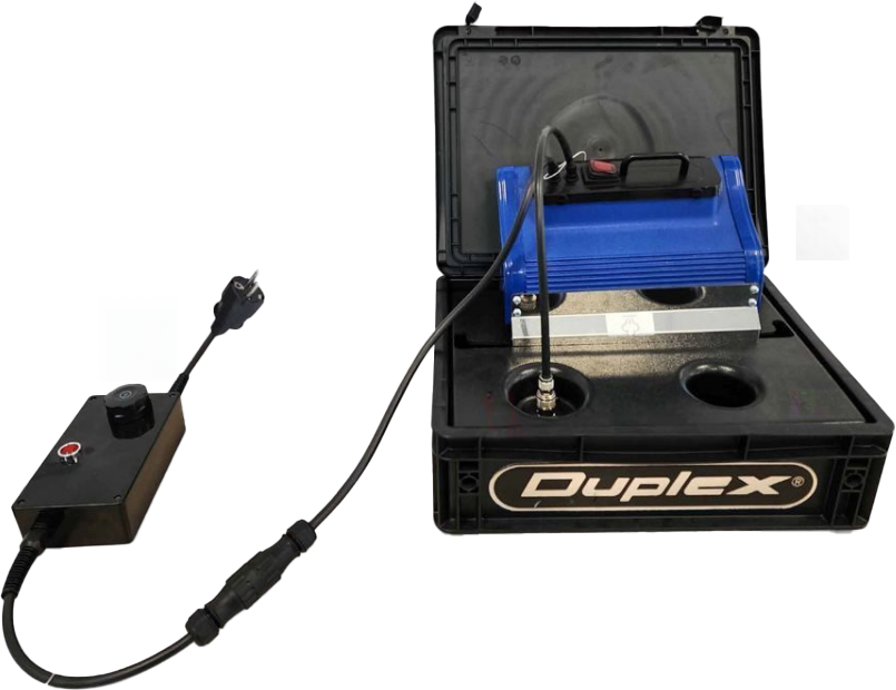 Image showcasing Descale-X, an automatic descaling system by Duplex, revolutionizing the maintenance of Duplex Boilers with its patented technology.