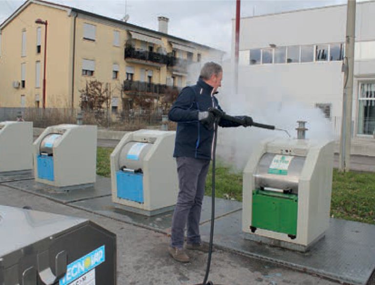 Image showcasing steam technology used for sanitising public areas, highlighting its role in maintaining public health and cleanliness.