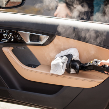 Image showcasing advanced car steam vapour cleaning technology