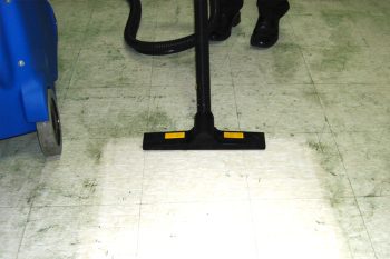 Image showcasing the Jetvac Major steam vacuum machines effectively cleaning hard floors, marble, and metal surfaces at a mining site.
