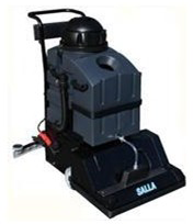 Image showcasing the Salla 500 Max cleaning machine in action, efficiently sanitizing large factory floors at a mining site with its advanced technology.