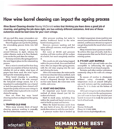 How wine barrel cleaning can impact the ageing process