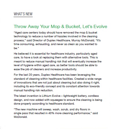 Throw Away Your Mop & Bucket, let's Evolve