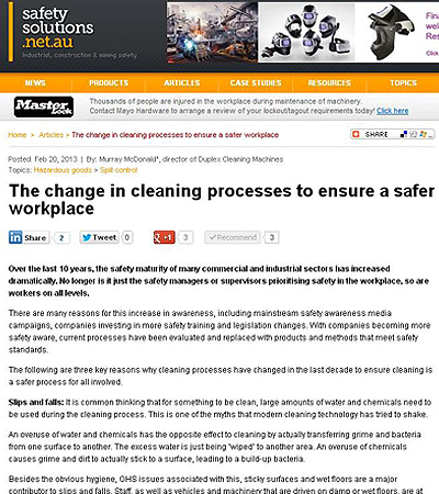 The change in cleaning processes to ensure a safer workplace