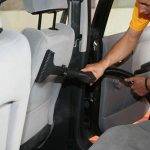 Efficiently cleaning a car interior with Duplex's JetSteam steam cleaner, showcasing its versatility and power.