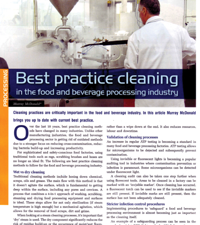 Best Practice Cleaning in the Food and Beverage Processing Industry