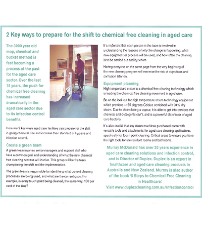 duplex is mentioned in the publication 'Fusion' the renowned aged care authority