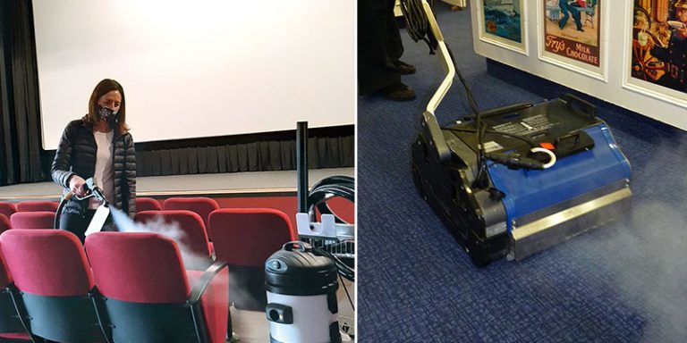 Cinema commercial steam cleaners and floor cleaning banner